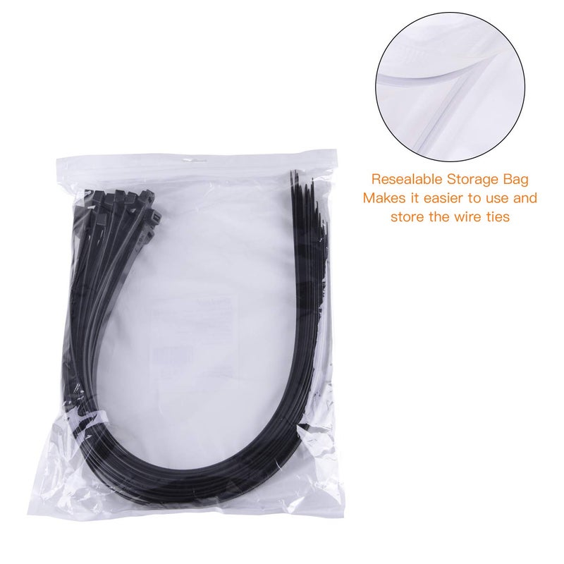 OneLeaf Cable Ties 24 Inch Heavy Duty Zip Ties with 200 Pounds Tensile Strength for Multi-Purpose Use, Self-Locking UV Resistant Nylon Tie Wraps, Indoor and Outdoor Tie Wire.30 Pcs Black - Image 5